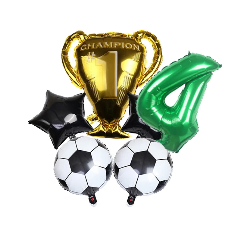 32 polegada verde número digital folha ballon troféu futebol balões de hélio crianças presentes festa aniversário tema futebol decoração