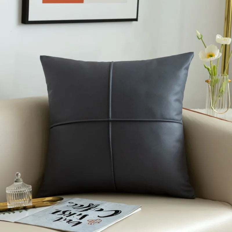 light luxury simulation leather thickened technology cloth waterproof throw pillow living room sofa cushion rectangular pillow