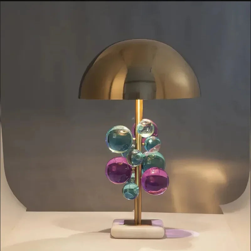 Luz de luxo criativo candeeiro mesa cristal colorido transparente quarto estudo candeeiro mesa pós moderna decoração do quarto