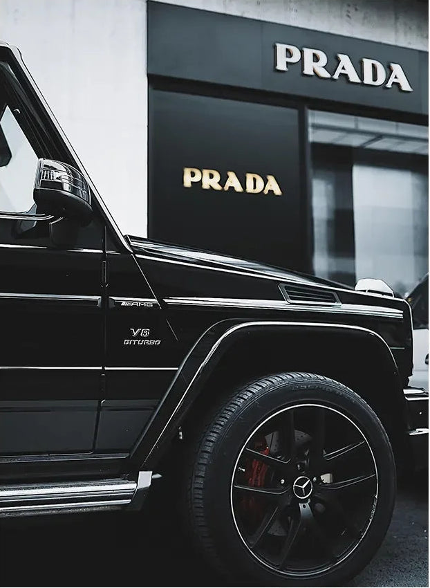 Poster Decorativo Carro Luxo Preto e Branco em Tela
