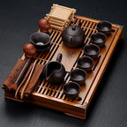 Venda quente Yixing cerâmica kung fu conjunto de chá bandeja de chá de madeira maciça bule 27 peças terno de chá cerimônia de chá chinês