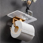Metal acessórios do banheiro suporte de papel higiênico organizador montagem na parede wc suporte do telefone rolo toalha prateleira dyson airwrap tocador