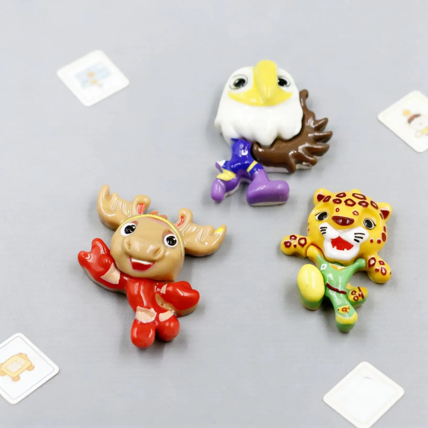 Acessórios de resina do mascote da Copa do Mundo EUA-Canadá-México 2026, miniaturas de carro com cola creme, materiais DIY para chaveiros e joias