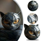 Estatueta decorativa de pedra de gato preto, resina, cabeça de gato, pedra de cura, textura de mármore, pedra de gato, presente, mesa de escritório, decoração de gatos