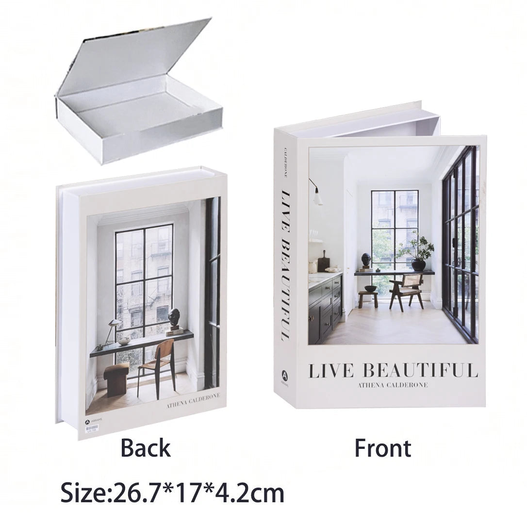 Caixa Decorativa de Livros Falsos com Fecho Magnético