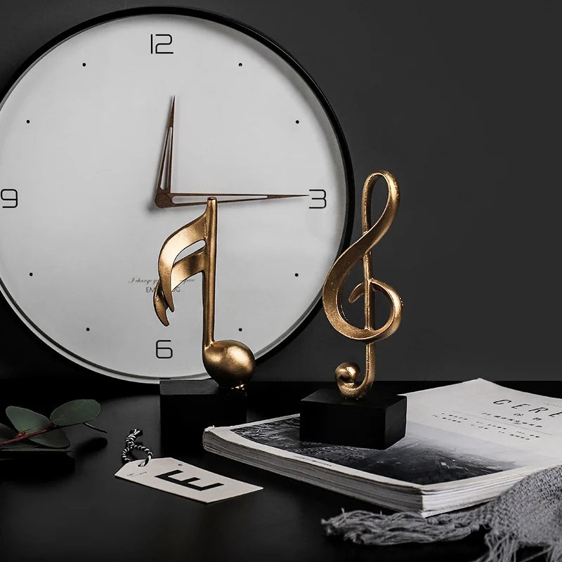 Nota musical estatuetas decoração de casa resina escultura dourada decoração para casa mesa piano escritório tv gabinete ornamentos lembranças