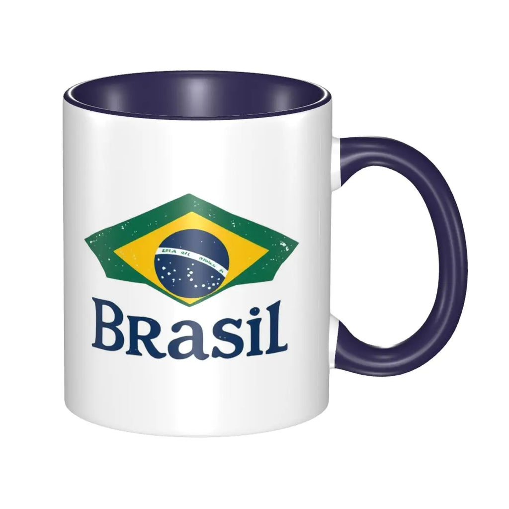 Caneca de Cerâmica com Bandeira do Brasil