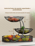 Cesta de Frutas de Metal Luxuosa, Bandeja para Armazenamento de Lanches, Caixa de Armazenamento para Mesa de Cé, Uso Domést...