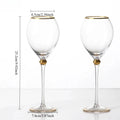Taças de Cristal com Borda Dourada para Champagne e Vinho