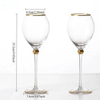 Taças de Cristal com Borda Dourada para Champagne e Vinho