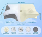 1pc Memory Foam Cervical Pillow, 2 in 1 Ergonomic Contour Orthopedic Pillow for Neck Pain, Contoured Support Pillows,Neck Pillow