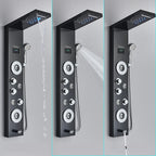 Painel de chuveiro led sistema torre chuva cachoeira coluna chuveiro com spa massagem temperatura tela baignoira misturador água torneira conjunto