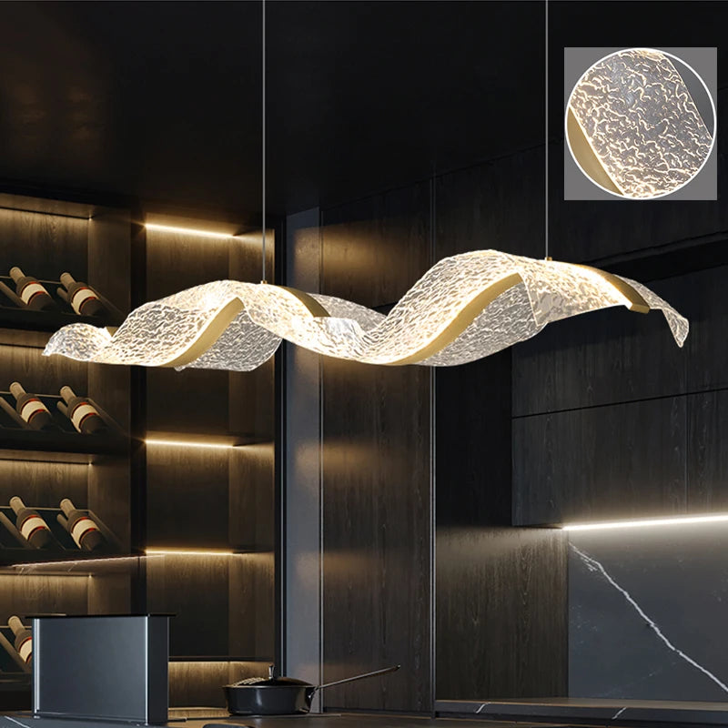 Lustre LED Ondulado Moderno