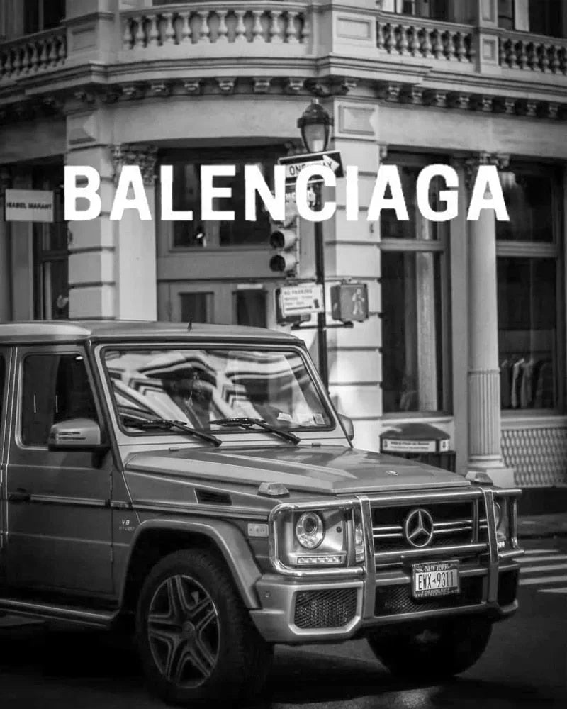 Poster Decorativo Carro Luxo Preto e Branco em Tela