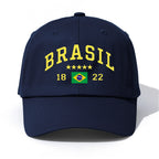 Boné de beisebol com estampa de brasil para adultos, estilo retrô minimalista, casual, macio, ajustável, pai, perfeito como presente, 1 peça