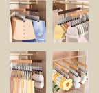 Cabide de calças com 10 prendedores de roupa, organizador de armário que economiza espaço para chapéus, laços, cintos, saias, armazenamento portátil para dormitório doméstico