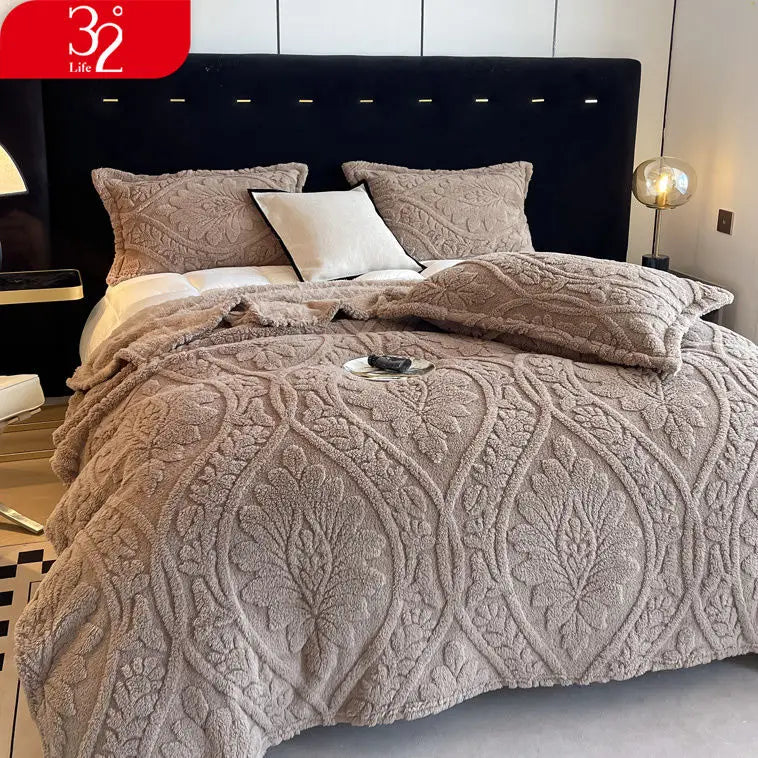 Cobertor Floral 3D de Lã Coral Quente