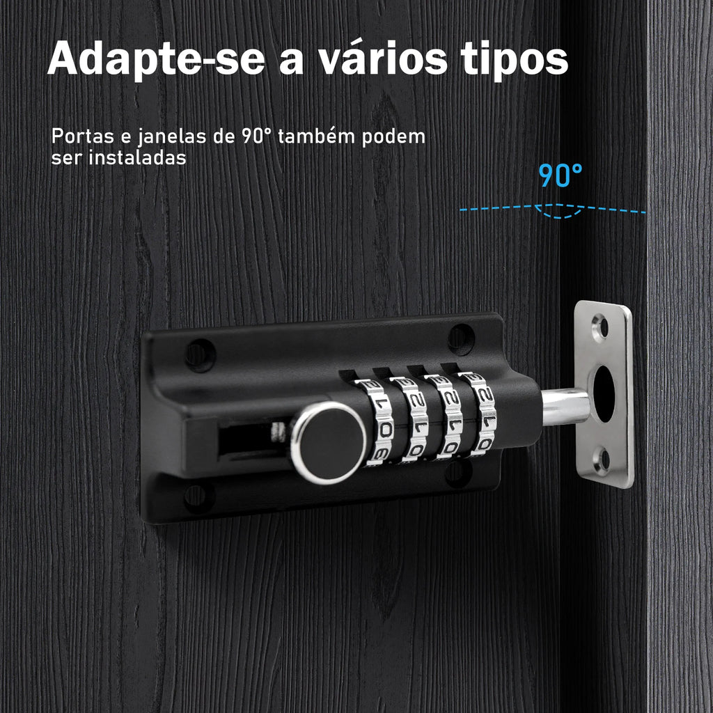 Fechadura Senha Portas Janelas Trava Lateral Para Porta，Anti-Roubo Metal Porta Trava，Cadeado Dígito，Combinação trava grande