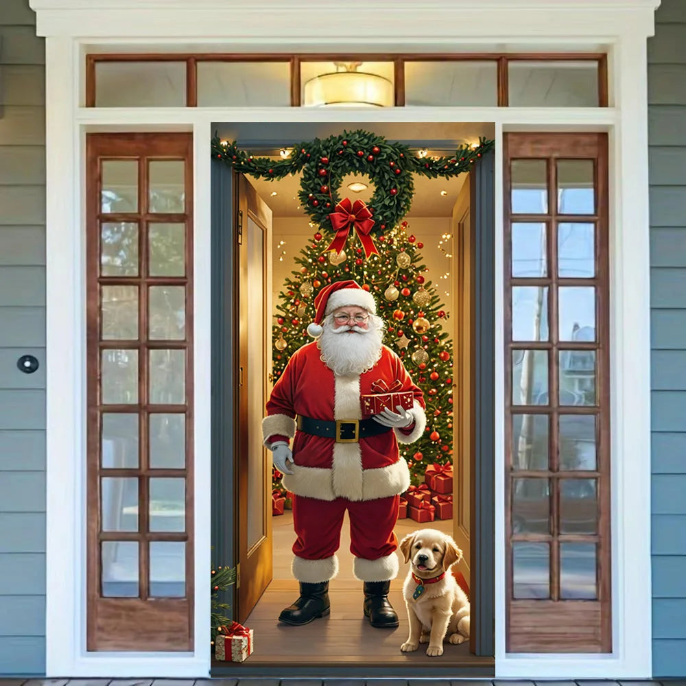 Painel Decorativo de Porta Papai Noel para Natal