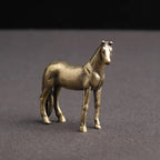 Estátua de cavalo de bronze antigo, decorações de mesa, cobre sólido, microescultura, estatuetas de cavalo do zodíaco, ornamentos, acessórios de decoração para casa