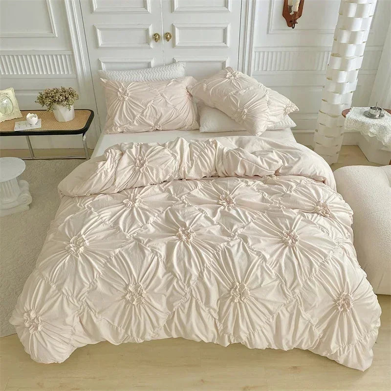 Conjunto de Cama Queen Flores Tridimensionais