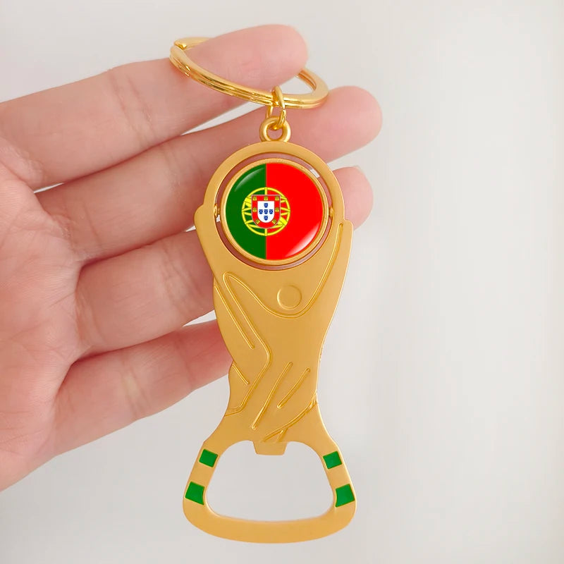 Chaveiro Abridor de Garrafa Dupla Face com Bandeiras