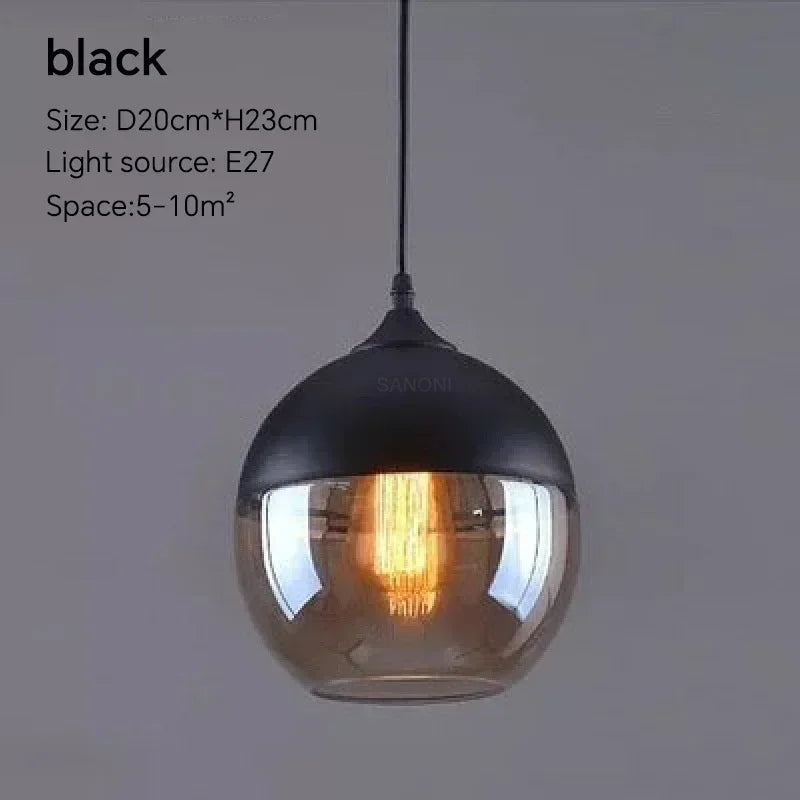 Luminária Pendente de Vidro Nordic Modern