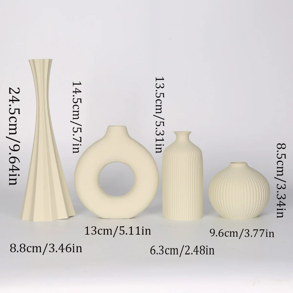 Conjunto de 4 Vasos Decorativos Multicoloridos