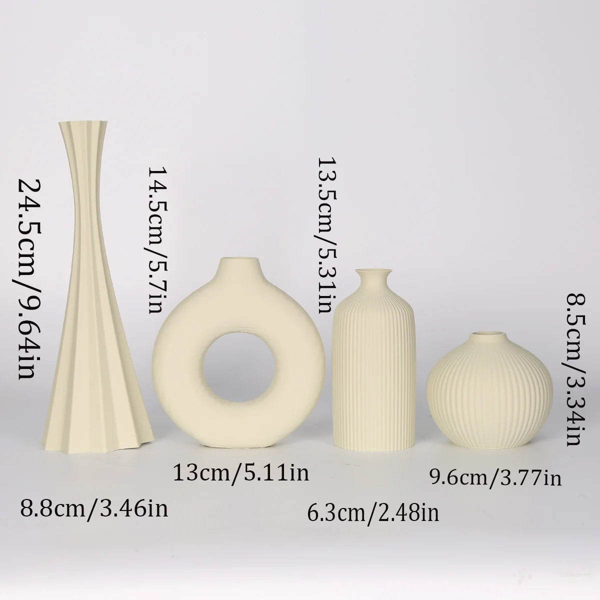 Conjunto de 4 Vasos Decorativos Multicoloridos