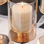 Castiçal de vidro estilo europeu, decoração de luz de luxo para casa, decoração romântica de jantar à luz de velas