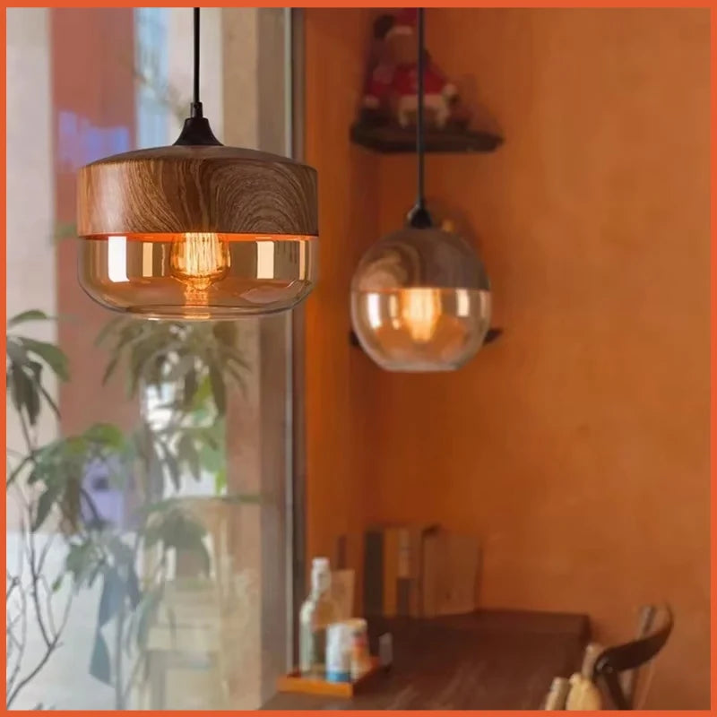 DINDALLED Nordic Modern Glass Pendant Light for Living Dining Room Bedroom Bedside Chandelier Lighting Fixture