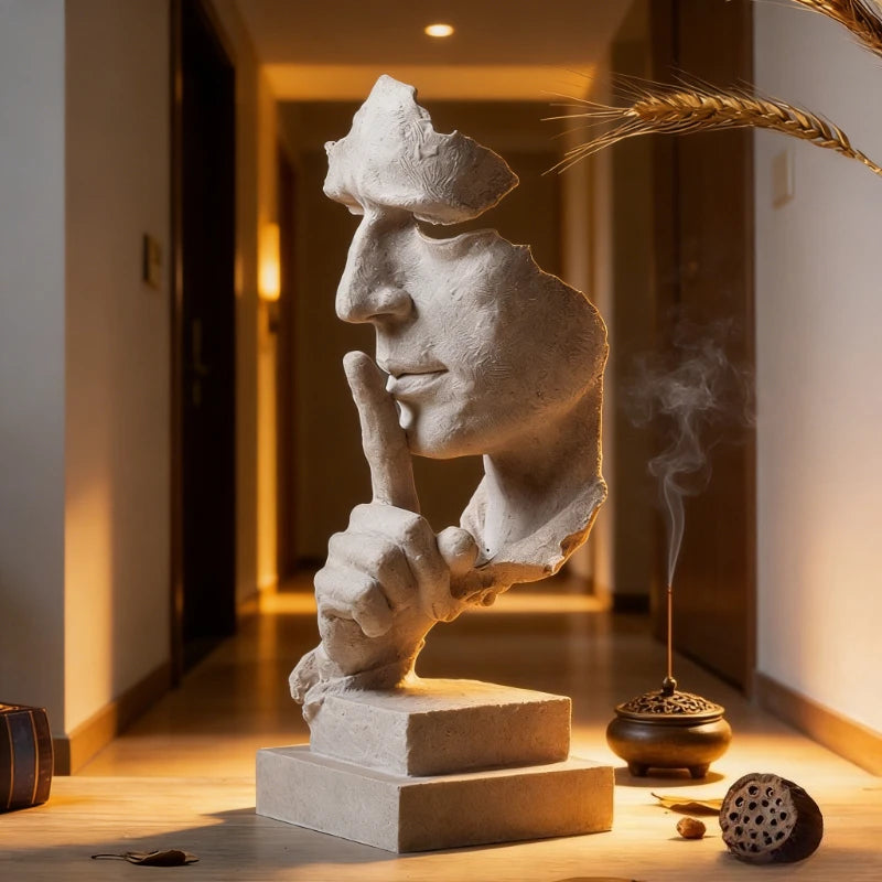 Escultura Silêncio em Resina