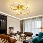 Brasil inclui imposto Lustres de led modernos para sala de estar sala de estudo quarto de cama decoração lâmpada de teto led lampara techo cor dourada luminárias de lustre de teto AC110-240V