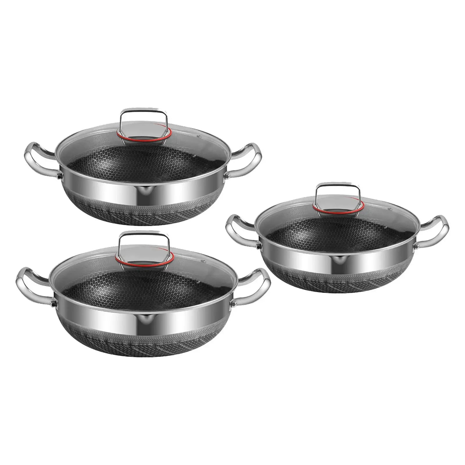 316 Stock Pot Pan Stainless Steel Frying Pan Food Grade Non Stick Pan Honeycomb Pot Bottom Induction Cooker Gas Stove General