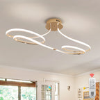 Tcy 75cm moderno regulável led luz de teto 28w ouro/cromo/preto para quarto cozinha luminária com controle remoto