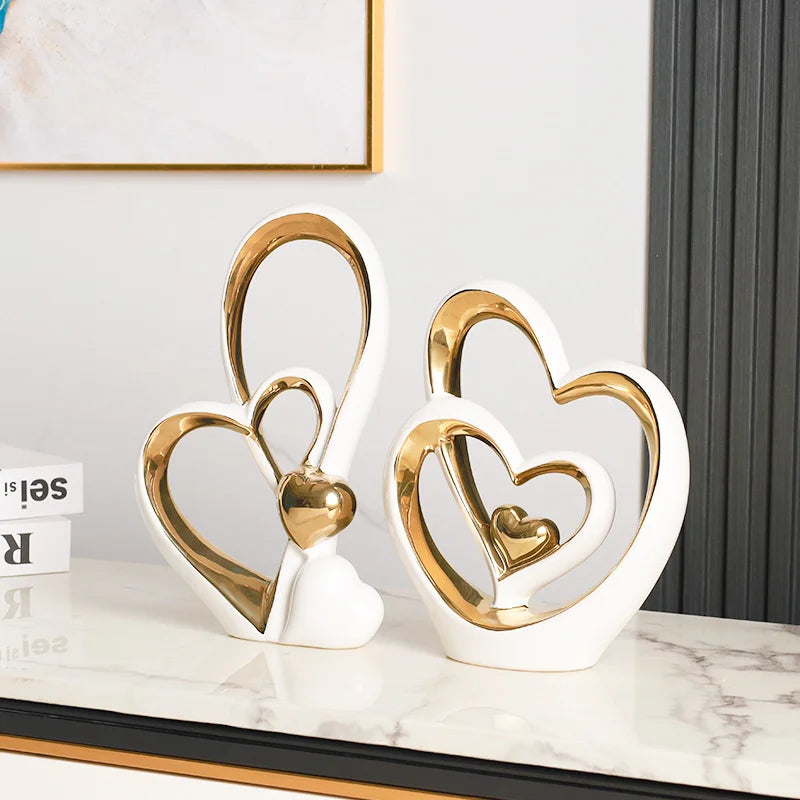 Decoração minimalista moderna em forma de coração - detalhes de casa de luxo para sala de estar, entrada, bar de vinho e armário de TV