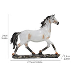Escultura de cavalo de resina vintage estilo chinês, decoração de casa para quartos, estudos e mesas de escritório, colecionáveis de arte