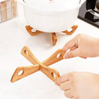 Suporte de bandeja cruzada de madeira removível tapete de mesa anti-calor tapete de mesa de vapor cozinha doméstica antiderrapante tapete de madeira gadget