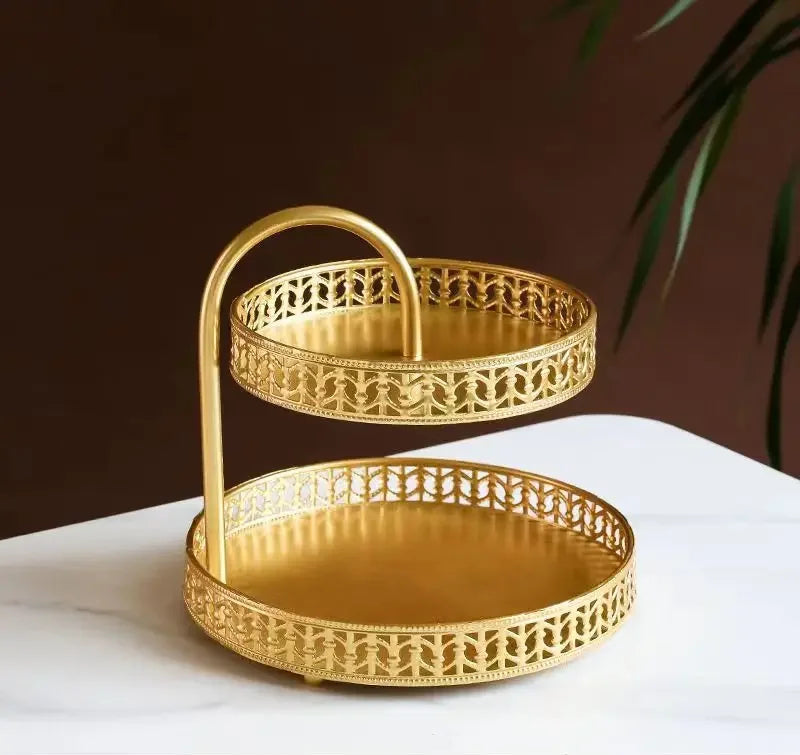 Fruteira Nórdica Elegante de Camada Dupla para Doces e Frutas