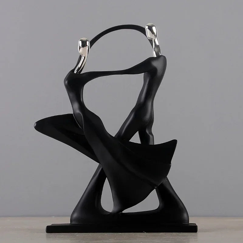 Arte nórdica dança casal resina figura ornamentos estatuetas acessórios de decoração para sala estar ornamentos para decoração casa