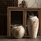 Vaso de flores de cerâmica moteado branco retrô elegante - Design requintado cria uma atmosfera elegante, adequado para várias flores, textura moteada exclusiva adiciona beleza clássica, perfeito para decorar espaços em casa ou no escritório