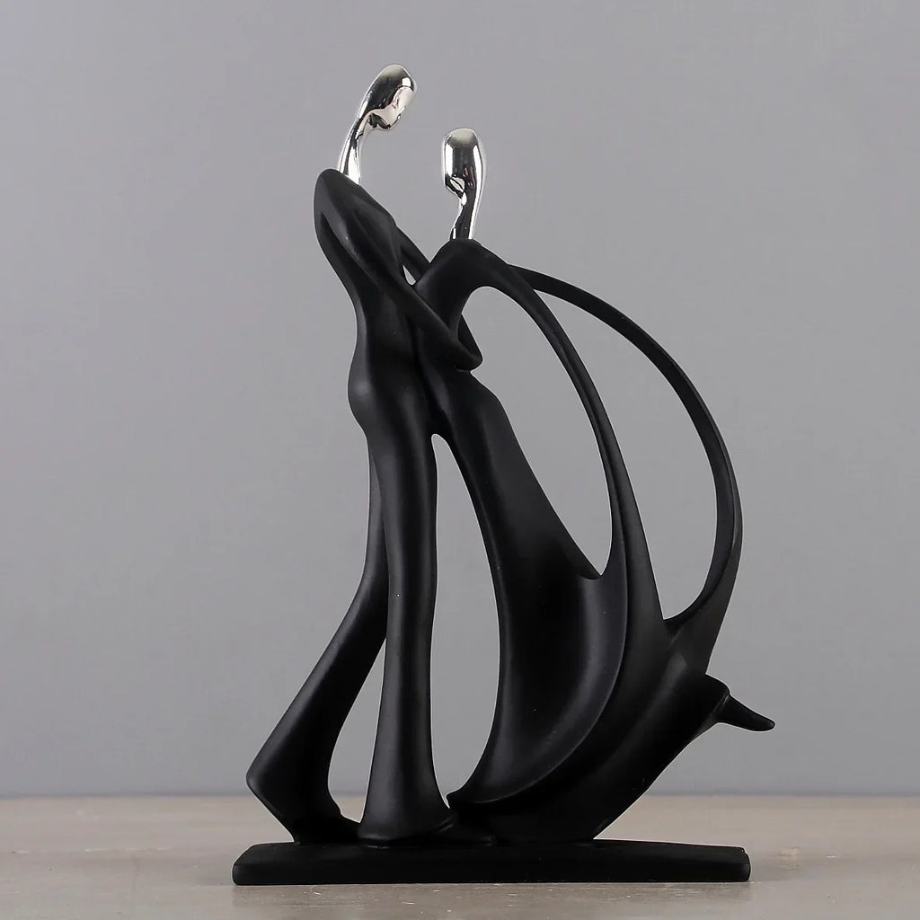 Arte nórdica dança casal resina figura ornamentos estatuetas acessórios de decoração para sala estar ornamentos para decoração casa