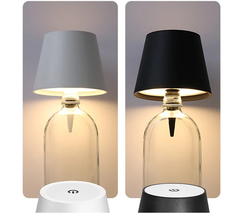 Lâmpada de garrafa sem fio Controle de toque de 3 cores com escurecimento contínuo, ajuste perfeito para garrafas de vinho, substitui rolhas de vinho tradicionais