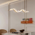 Nordic criativo led lustre design onda longa luzes pingente restaurante bar lâmpada sala de jantar decoração casa pendurado luminária