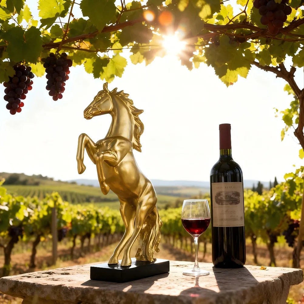 Porta-Vinho Cavalo Decorativo em Resina