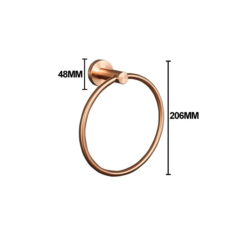 Conjunto de Acessórios para Banheiro em Aço Inoxidável Rose Gold