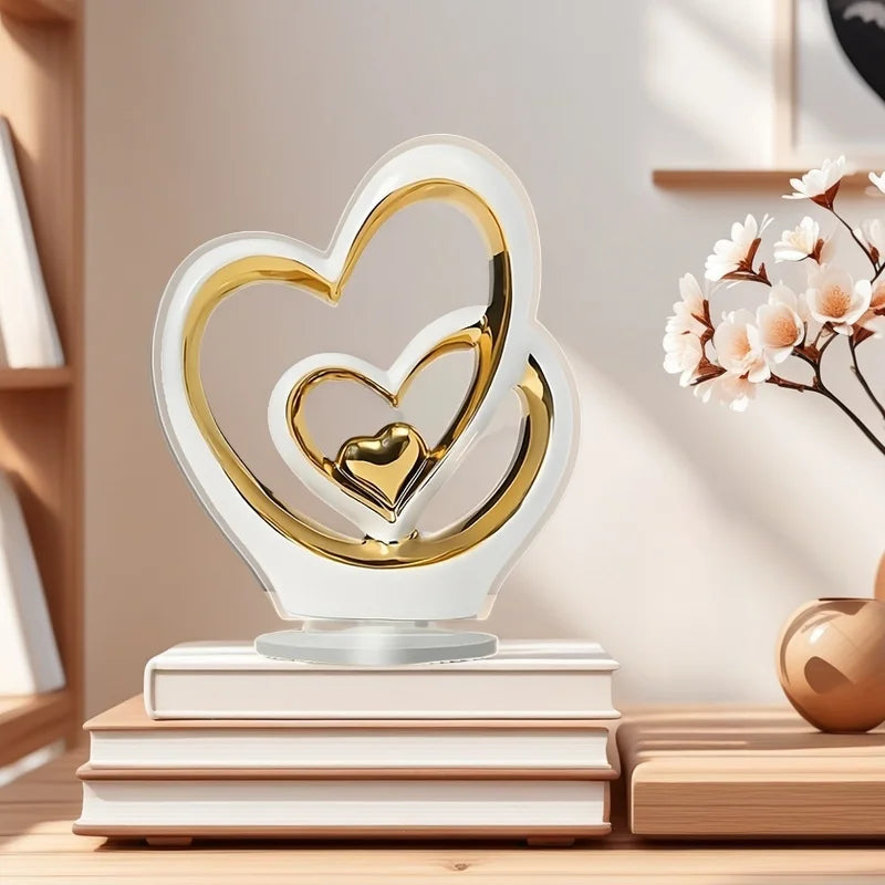 Decoração minimalista moderna em forma de coração - detalhes de casa de luxo para sala de estar, entrada, bar de vinho e armário de TV