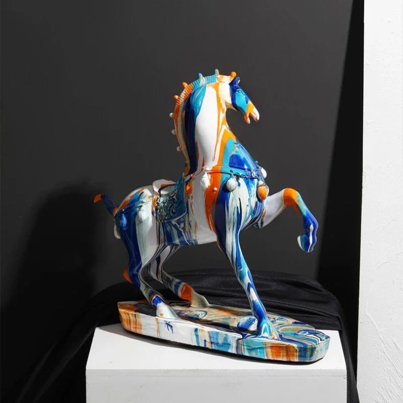 Luxury Galloping Horse Success Sculpture Elegant Desk Decor Home Ornament Housewarming Gift for Living Room