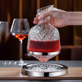 Spinning Crystal Red Wine Decanter, 360 ° Rotating Decanters, Lead-free Glass, Wine Accessories, 1500ml