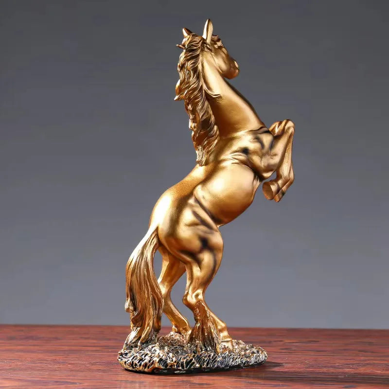 Resina Estátua do Cavalo Vitória, Estilo Europeu, Estatuetas de Animais, Sala De Estar, Gabinete, Escritório, Decoração Desktop